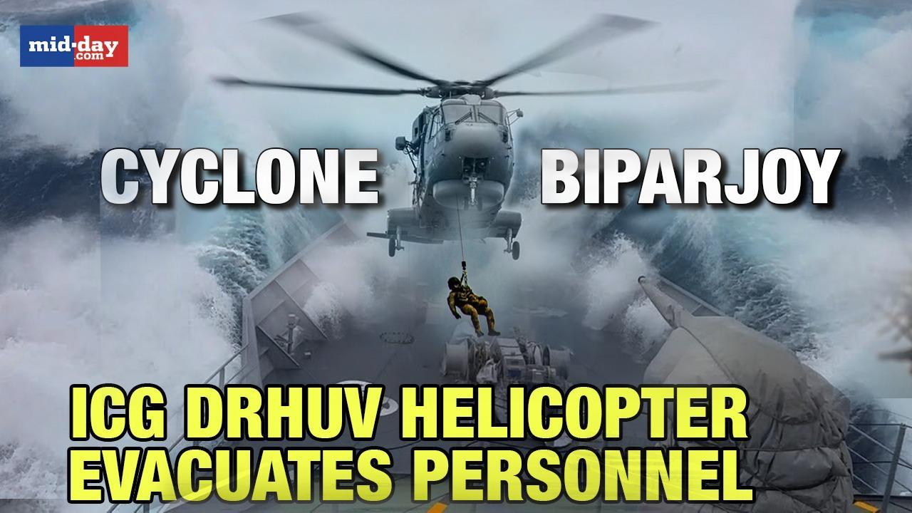 Cyclone Biparjoy: ICG Dhruv helicopter evacuates 50 personnel off Gujarat coast