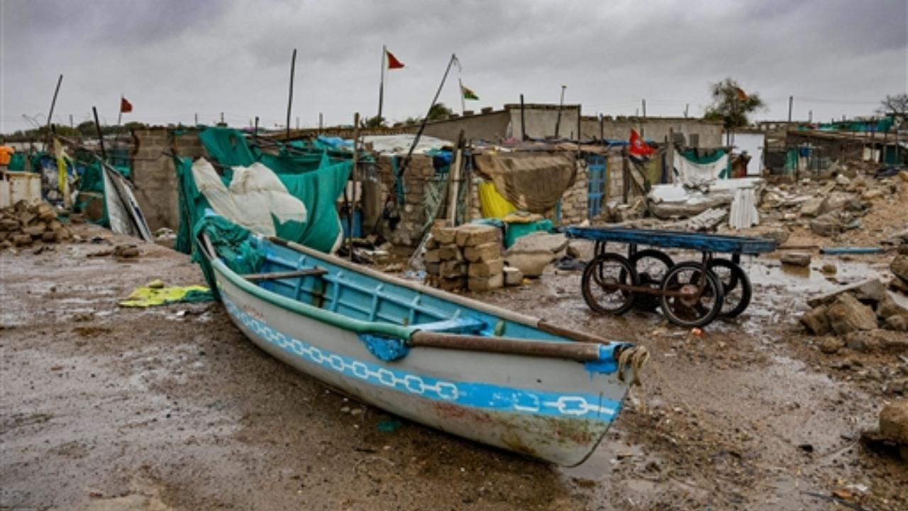 A fisherman colony wears a deserted look ahead of the landfall of Biparjoy cyclone