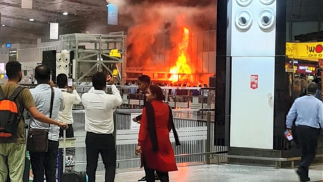 A probe has been started into the incident of fire, an AAI spokesperson said. The fire was doused by 9.40 pm, and check-in service resumed at 10.25 pm