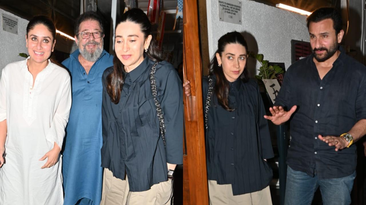 Chaotic candids! Kareena, Saif, Karisma step out for family dinner