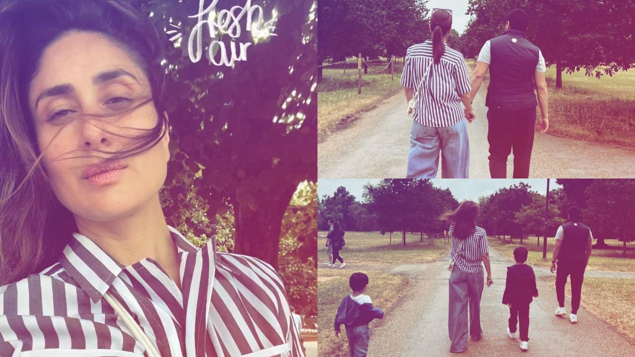 Kareena Kapoor shares pictures from London holiday; goes for a walk with Saif and cute sons in tow
