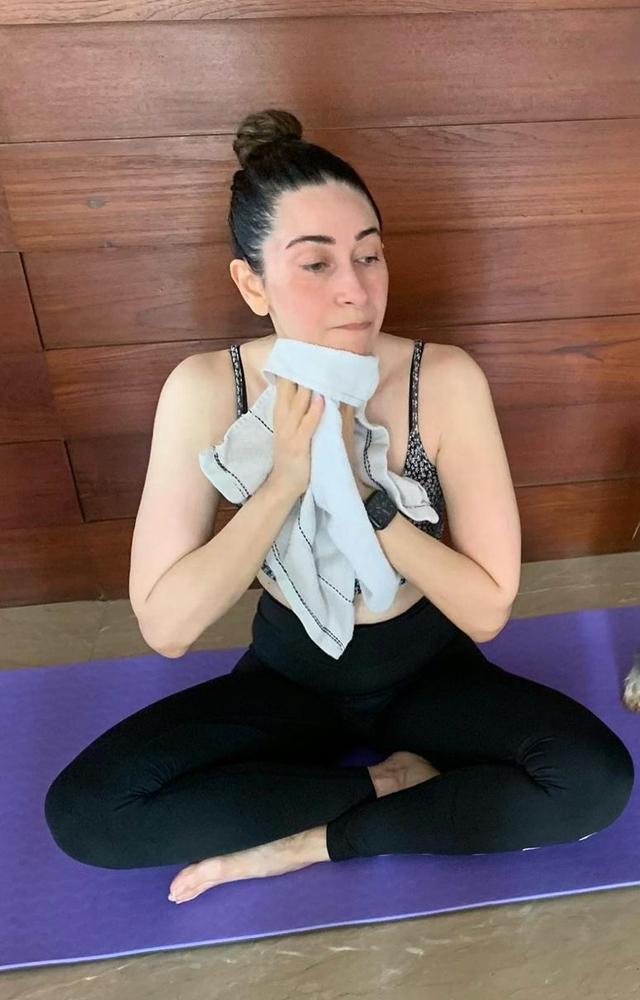Karisma practises Yoga to increase  strength and flexibility