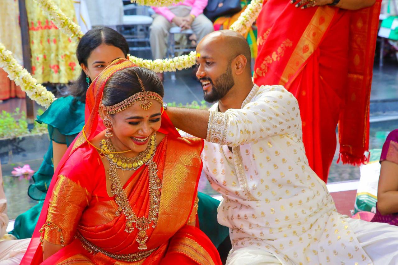 Ravi K Chandran's son Santhana Krishnan wedded his fiance Manini Mishra on Thursday in Chennai