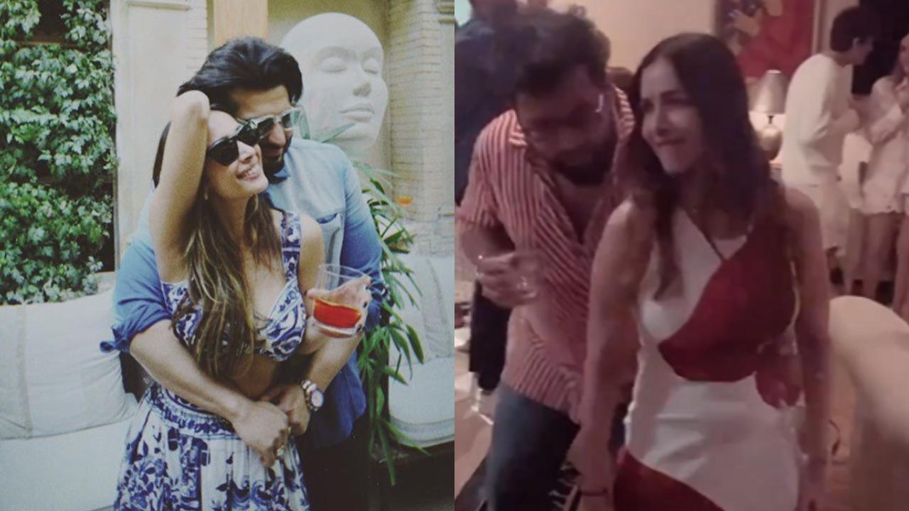 On Sunday night, Malaika Arora was spotted at boyfriend and actor Arjun Kapoor's residence for his birthday celebration. The actress was seen in a body-hugging white dress with red prints and looked stunning as ever. A video of her dancing to her iconic song 'Chaiyaa Chaiyya' at the party has gone viral