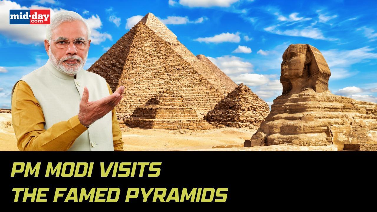 PM Modi in Egypt: PM Modi visits the Great Pyramid of Giza in Cairo