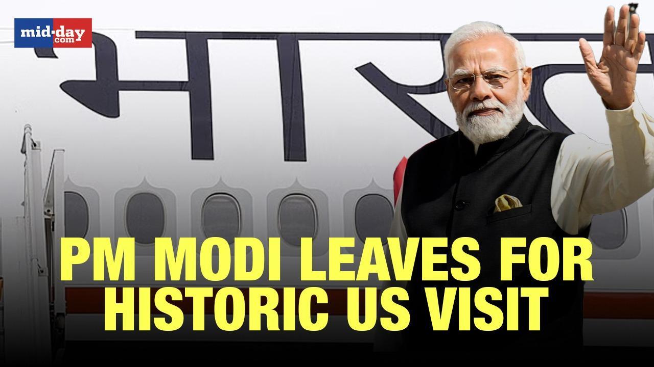 PM Modi emplanes for his first historic visit to the US