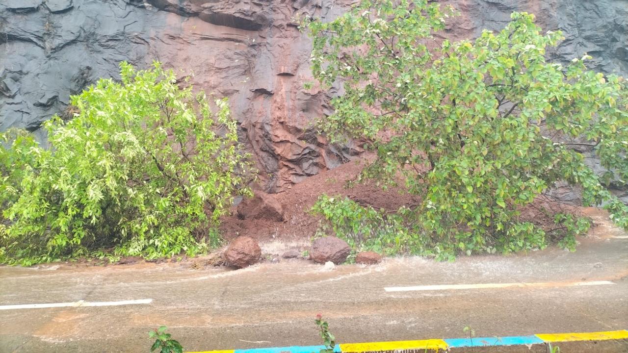 Efforts are on to clear the carriageway, the official said. Traffic was affected on the same stretch on Tuesday after boulders crashed on the road