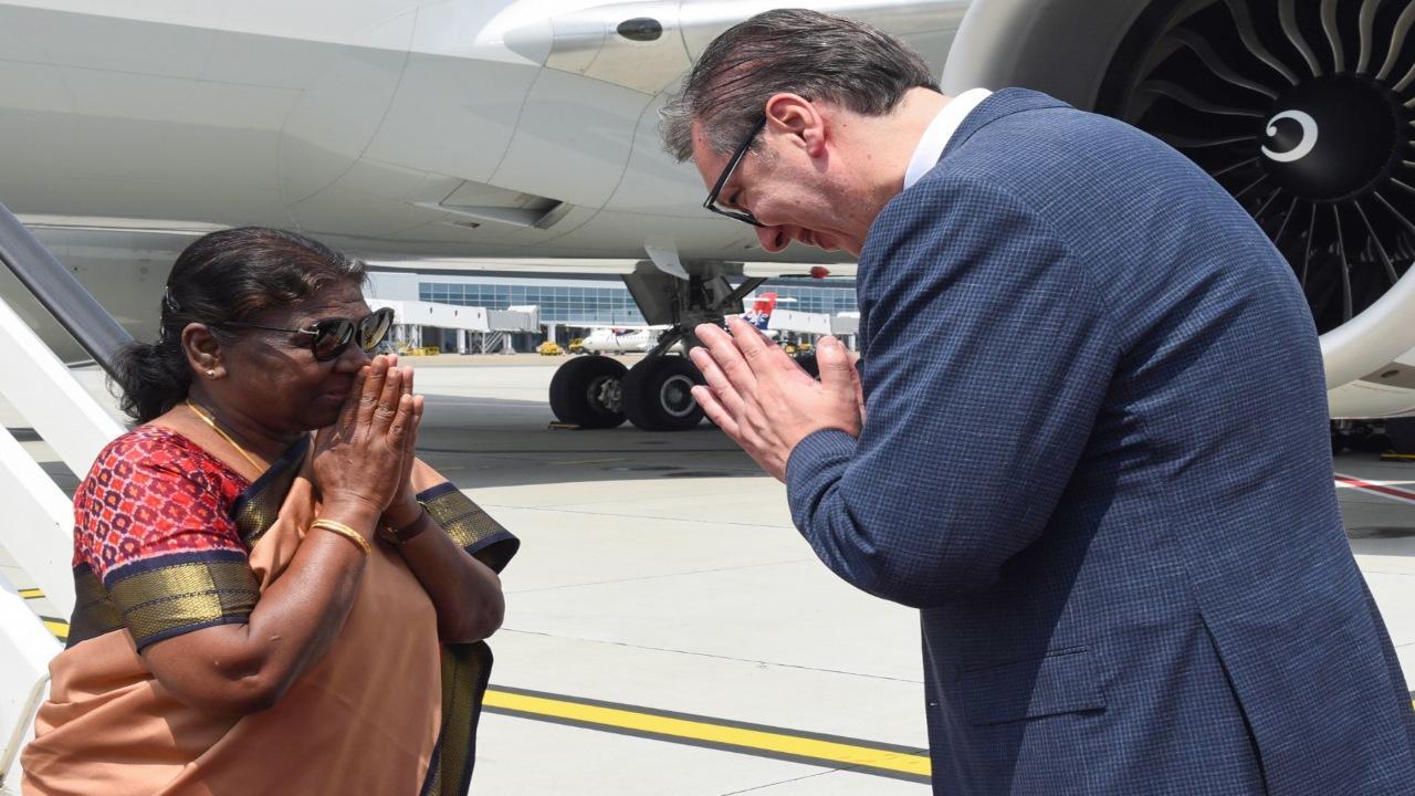 President Murmu arrives in Serbia on state visit