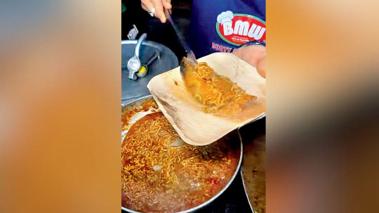 While the Delhi vendor adds mutton curry to it, Friska in Dadar West adds harissa. It is a tribute to the humble Maggi is prepared with Tunisian red chilli sauce that seems to be a hit according to local fans. It is available for Rs 100 between 11 am to 10 pm. 