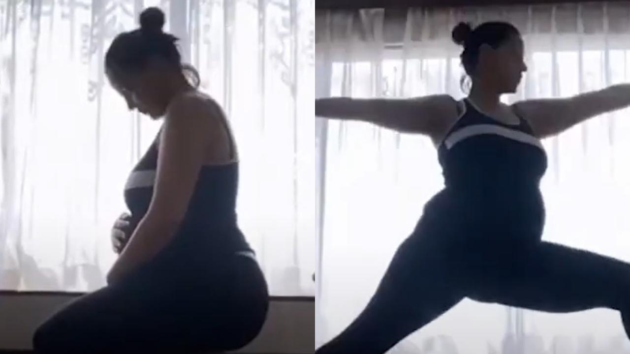 Neha Dhupia
Neha Dhupia stunned everyone when she was in the last trimester of her pregnancy and carried on with her Yoga practice. She shared a video of her performing different asanas.  She even advised pregnant women to stay fit, and active and do prenatal yoga under guidance