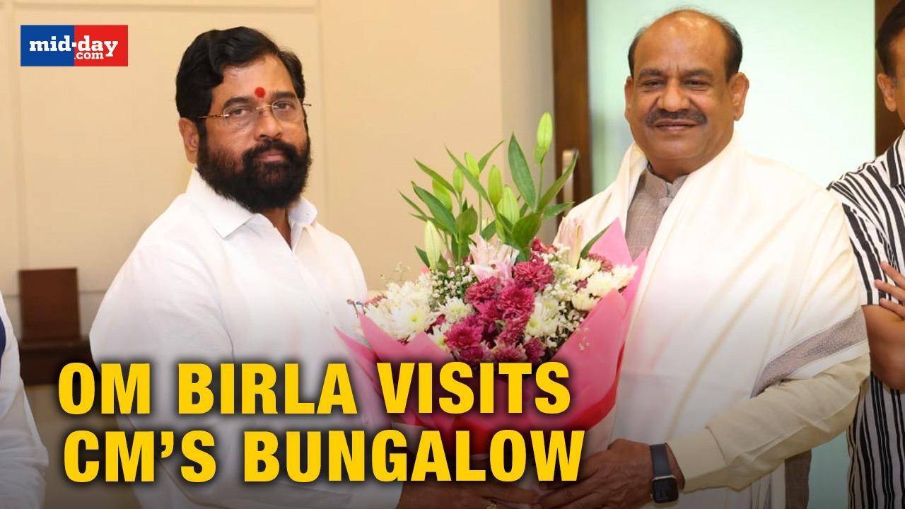 Maha: LS speaker Om Birla visits Varsha residence, holds meeting with CM Shinde
