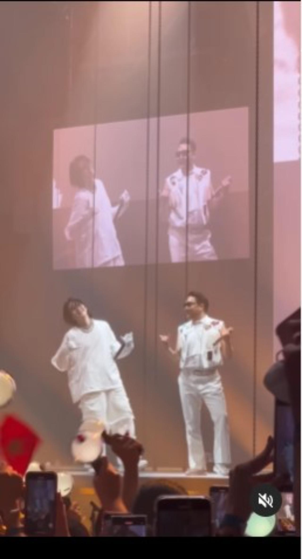 Psy joined Suga on stage to perform their hit number 'That That' at the Seoul leg of the BTS member's D-Day tour. K-pop groups Enhypen and LeSserafim were spotted attending the concert. 