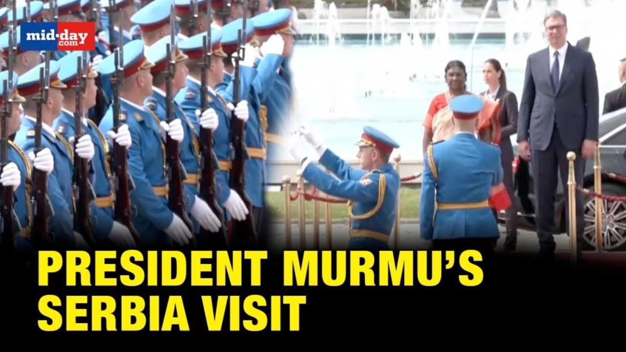 President Droupadi Murmu receives rousing welcome in Serbia