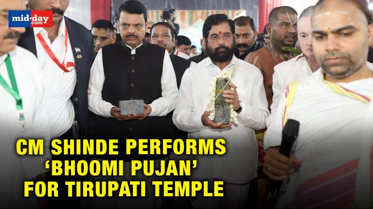 Maha CM Shinde performs ‘bhoomi pujan’ for Tirupati temple in Navi Mumbai