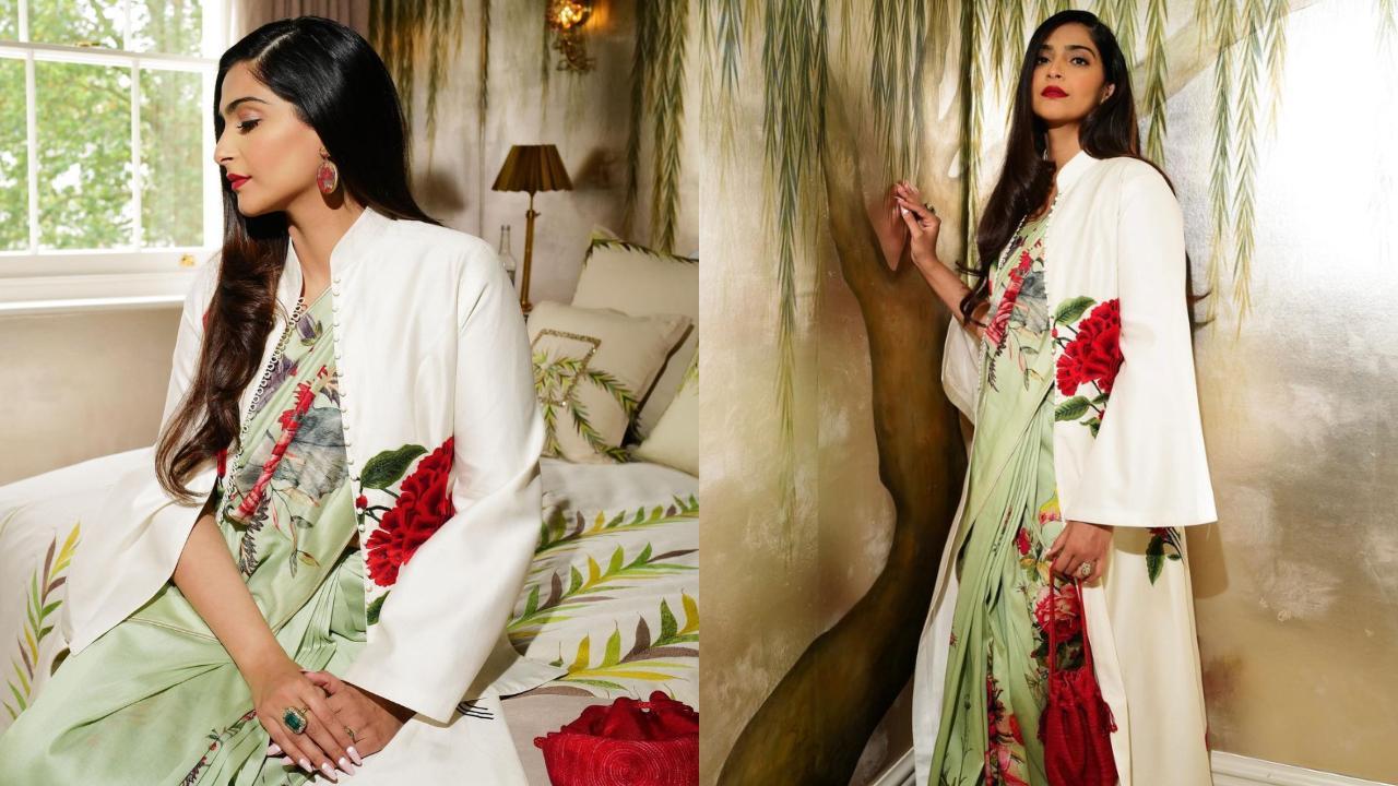 Sonam Kapoor attends UK PM Rishi Sunak's reception in floral print saree; see pics