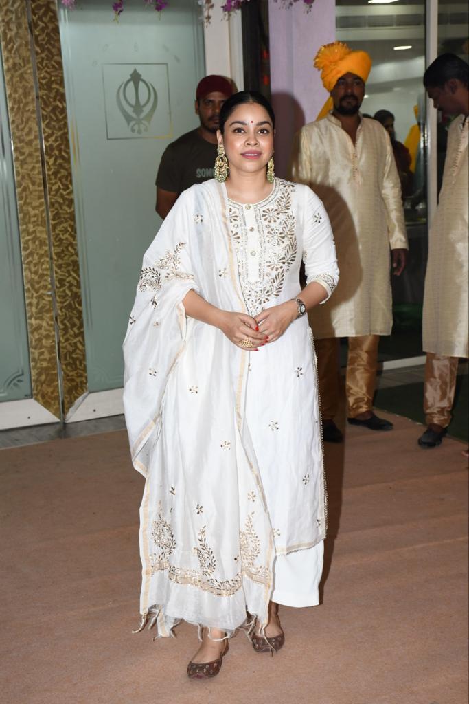 Actress Sumona Chakravarti at Sonnalli Seygall and  Ashesh L Sajnani's wedding 