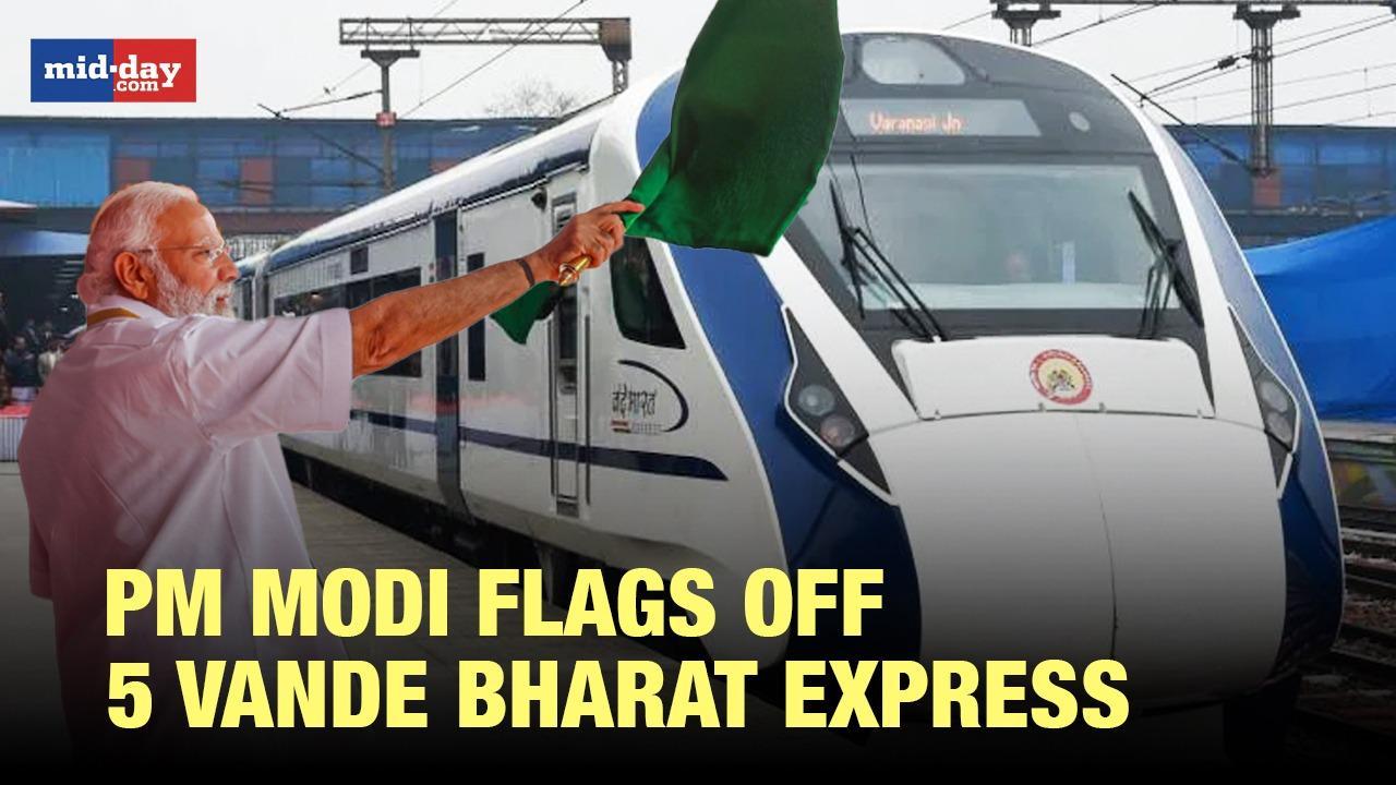  MP: PM Modi flags off 5 Vande Bharat express trains in Bhopal