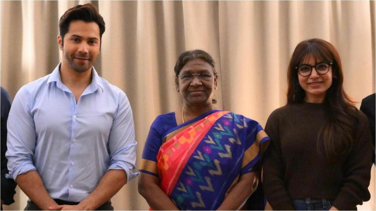 Varun Dhawan meets President Droupadi Murmu along with his 'Citadel' co-star Samantha Ruth Prabhu, fans say 'Proud of you'