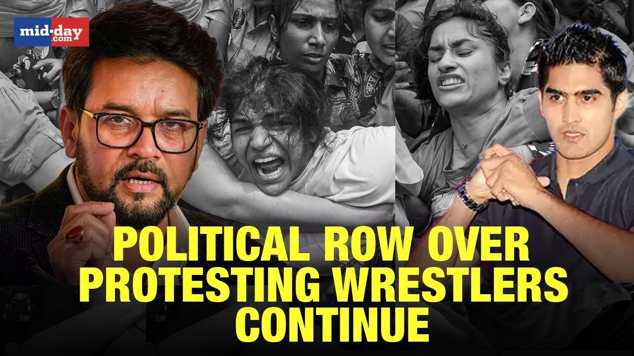 Protesting wrestlers row continue; Vijender Singh, Anurag Thakur react
