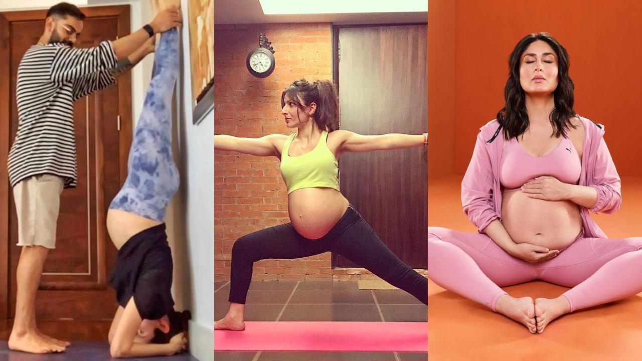 Bollywood ladies doing pre-natal Yoga