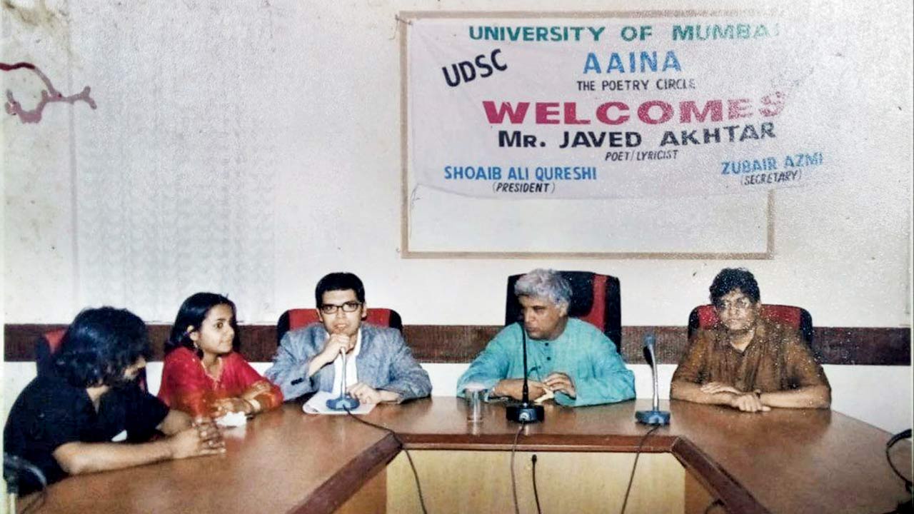 Lyricist Javed Akhtar at an earlier session of Aaina