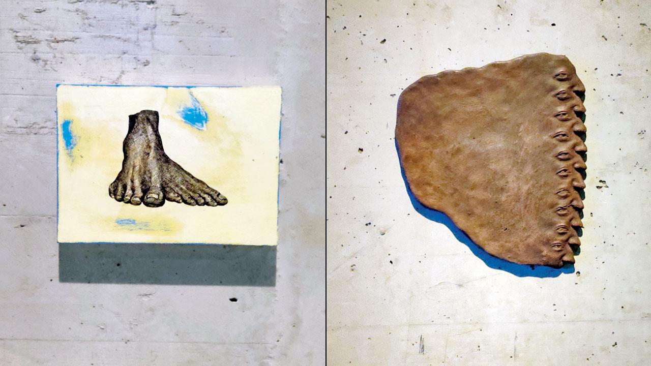 S10, Bronze Sculpture. Pics Courtesy/Patil and Project 88 (right) D19, Ink and water-based paint on MDF Plywood