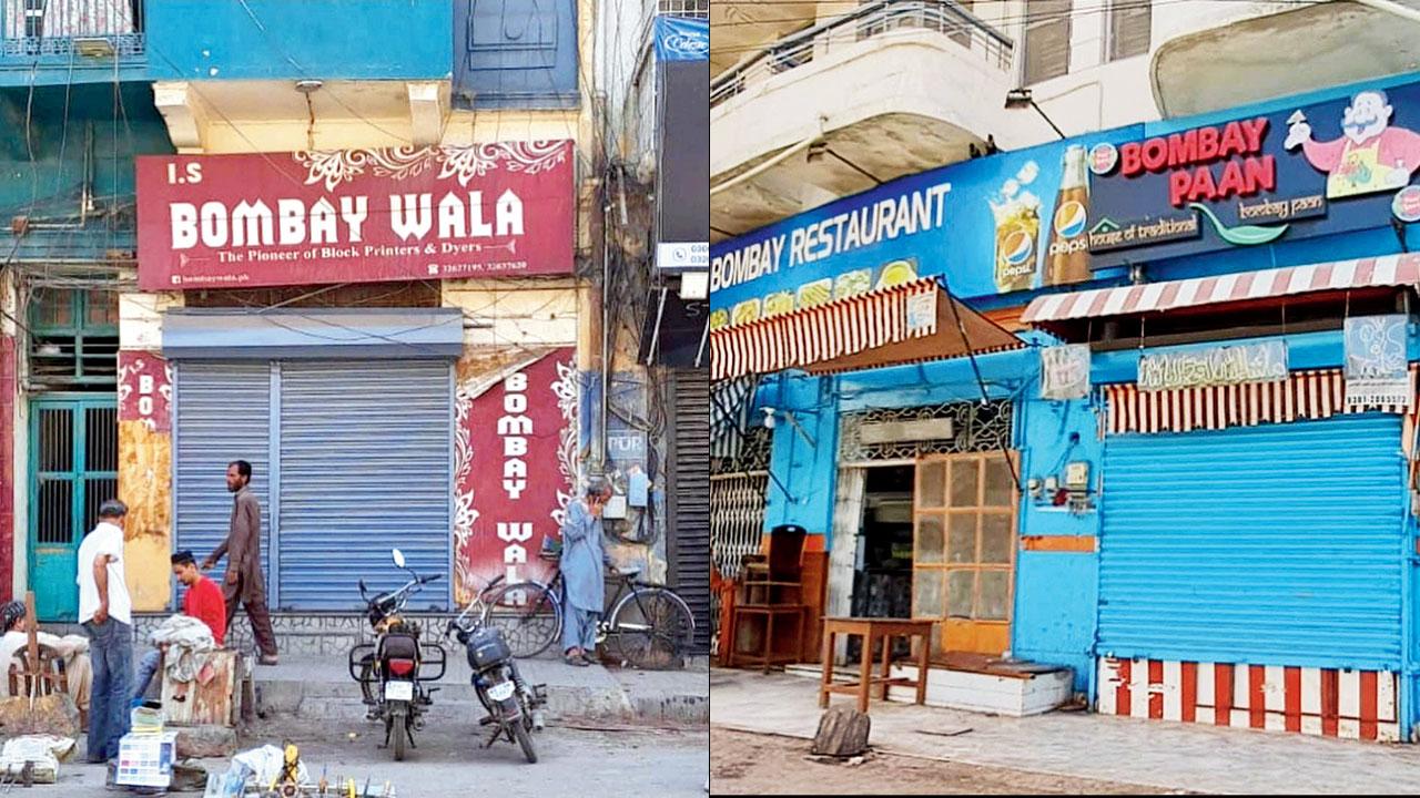 Two Karachi-based shops called Bombay Restaurant and Bombay Wala