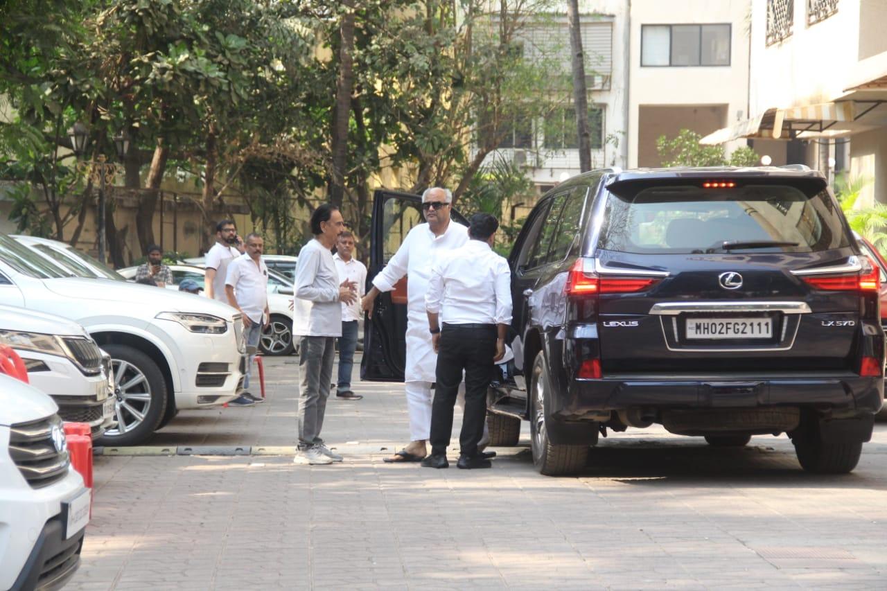 Filmmaker Boney Kapoor who has worked extensively with Satish Kaushik was also at his residence