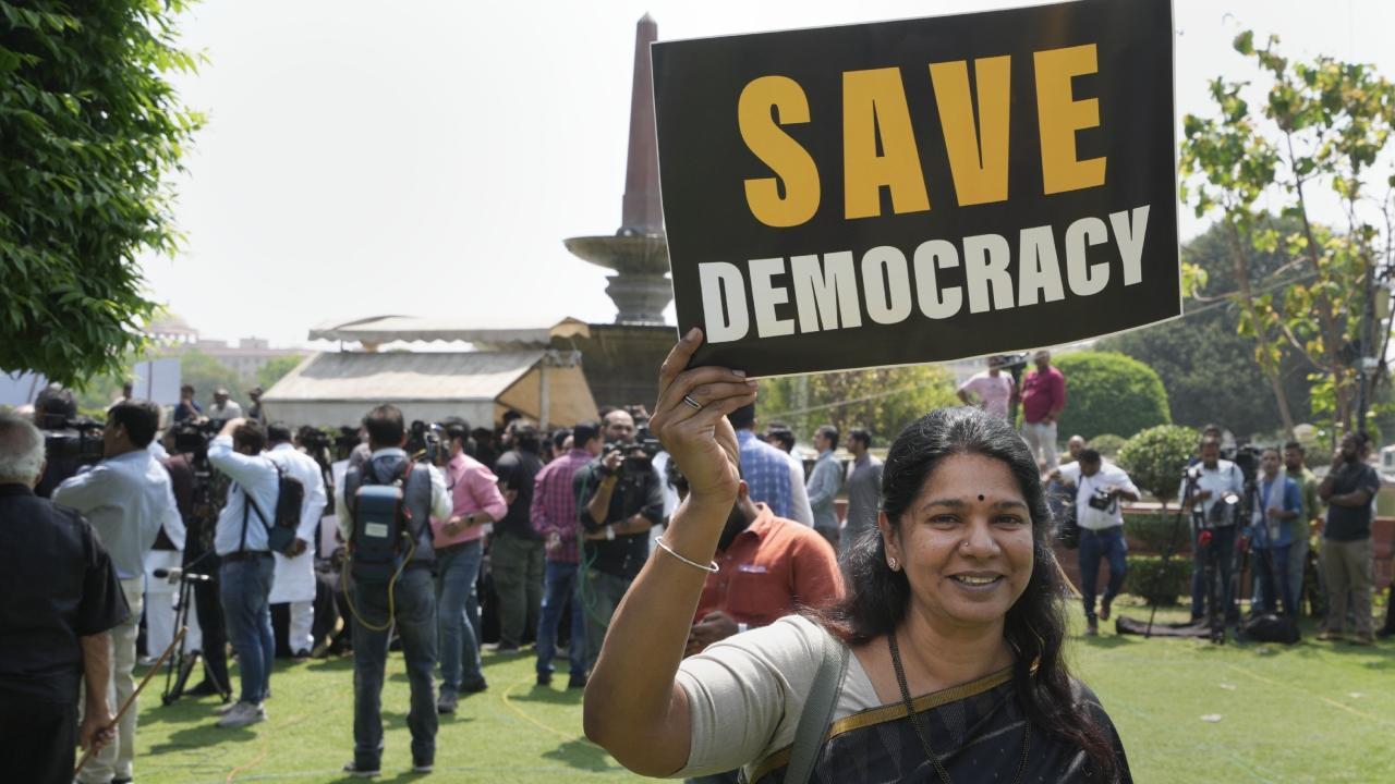 DMK, Congress MLAs walk out from Puducherry Assembly protesting disqualification of Rahul Gandhi