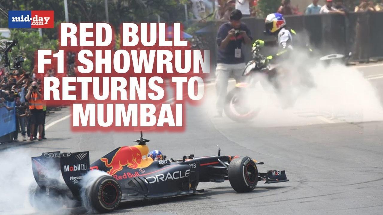 Red Bull F1 Showrun: David Coulthard and stunt rider Aras Gibieza thrill Mumbai