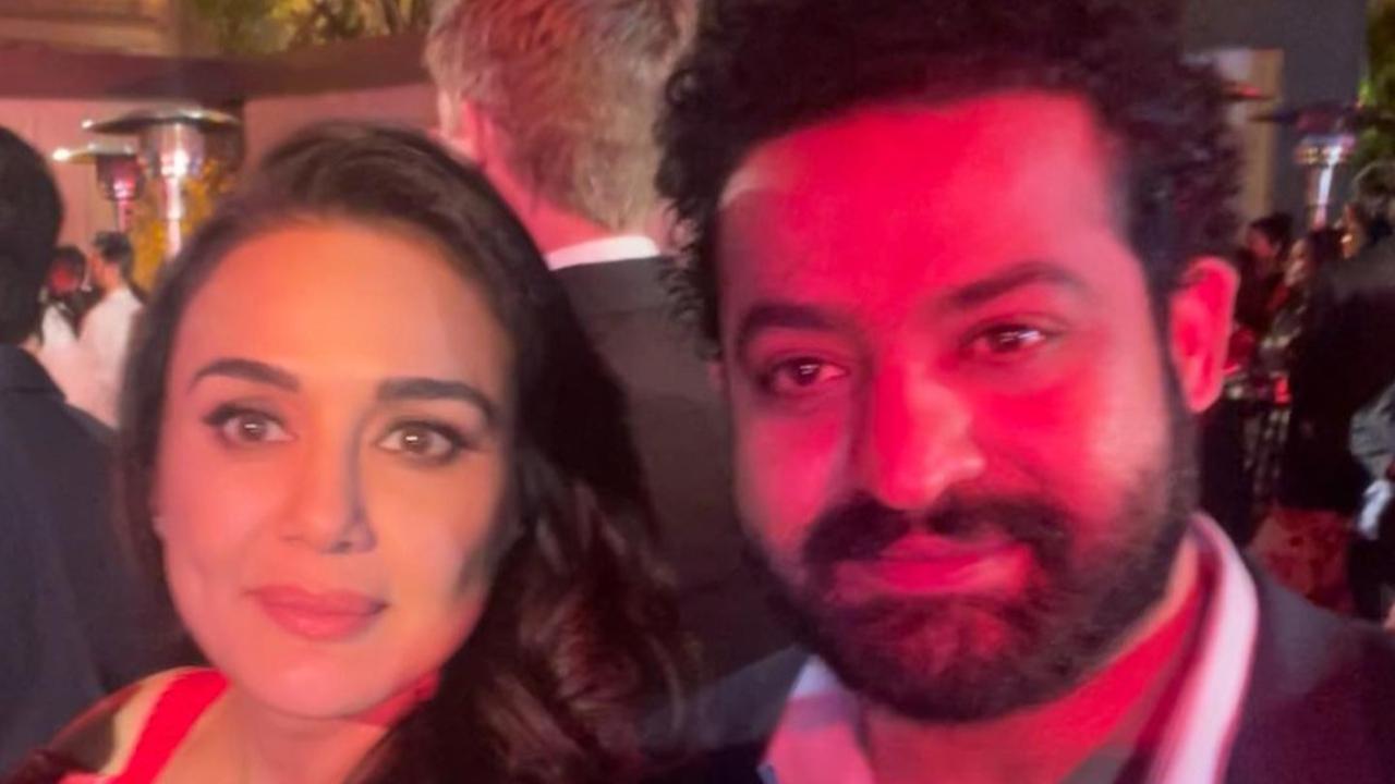 Preity Zinta and Jr NTR pose together at pre-Oscars event hosted by Priyanka Chopra