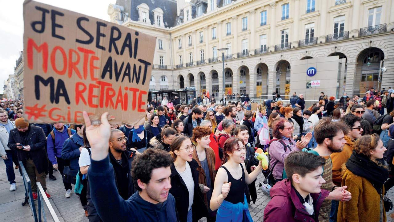 Protests erupt in France over Emmanuel Macron’s retirement age push