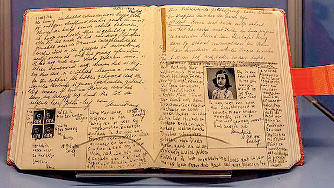 Anne Frank’s original diary. Pics courtesy/Wikimedia Commons