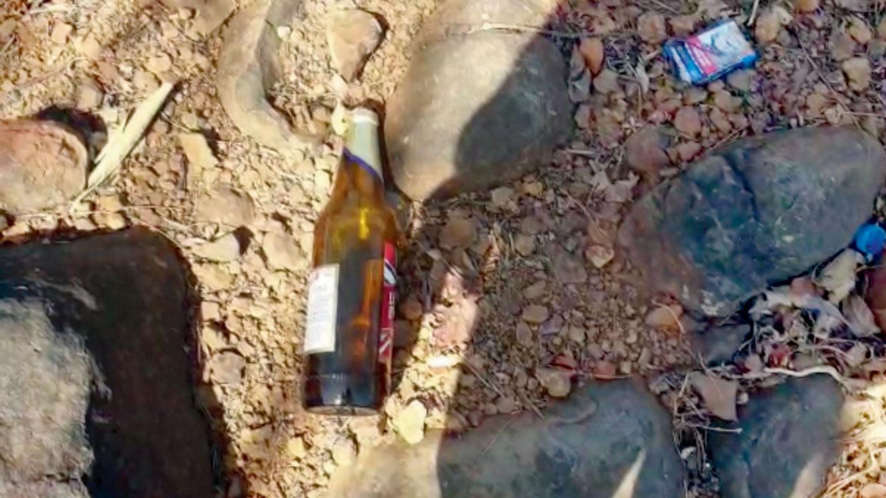 A beer bottle found at the crime scene