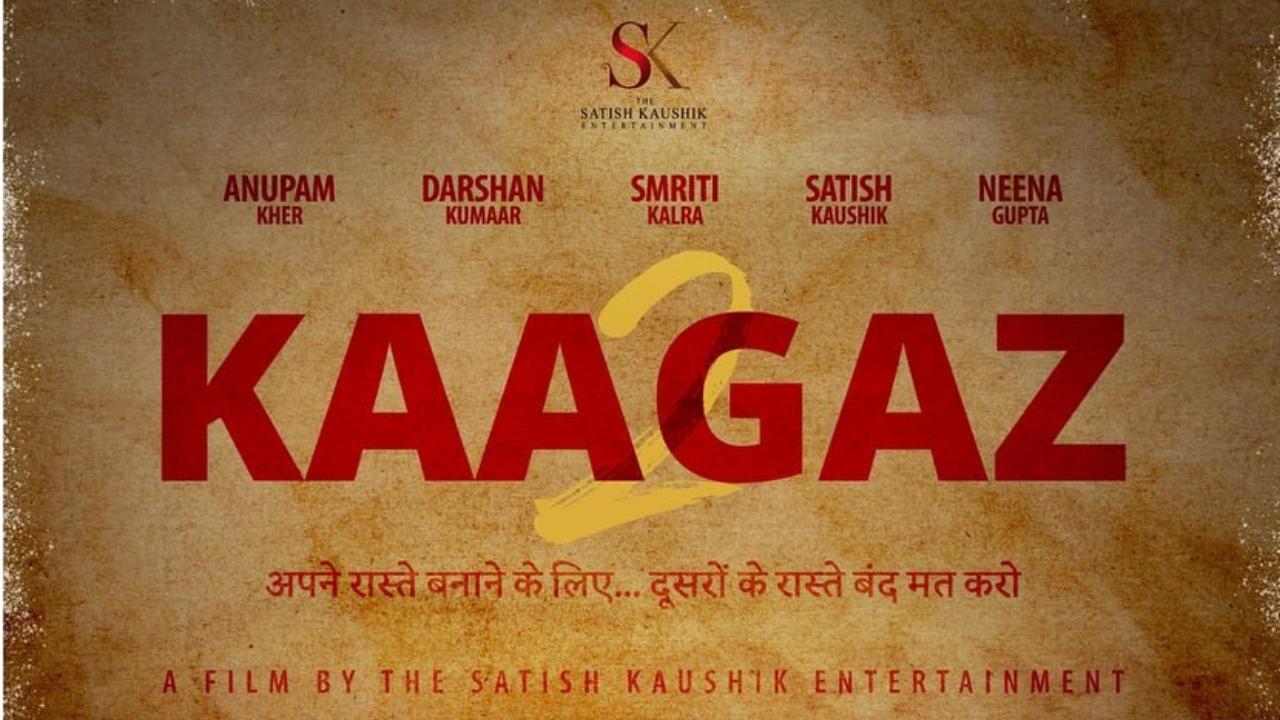 Kaagaz 2 - Kaagaz 2 has been wrapped up, as announced by Satish in January this year. The highly anticipated drama features Satish alongside his long-time best friend and actor, Anupam Kher, as well as Darshan Kumaar and Neena Gupta, sharing the screen space.
 