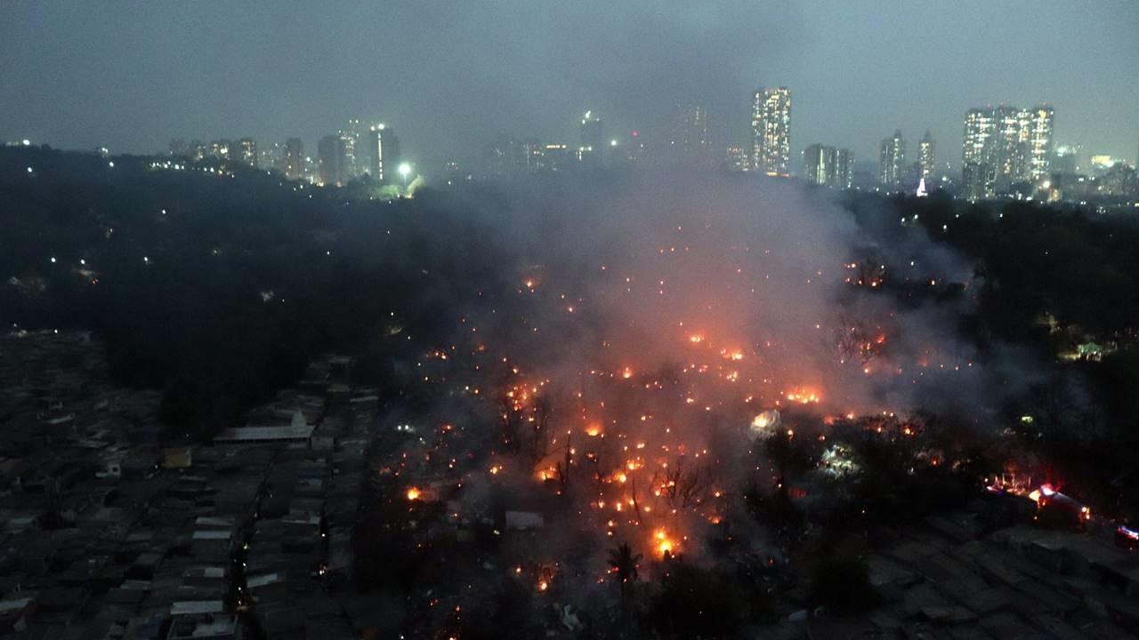 In Photos: Fire breaks out at Malad's slum area in Mumbai