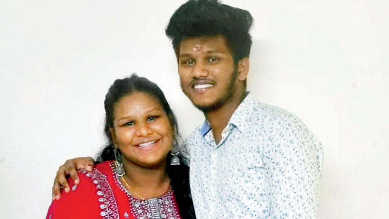 Manikandan Udiyar with his sister Divya