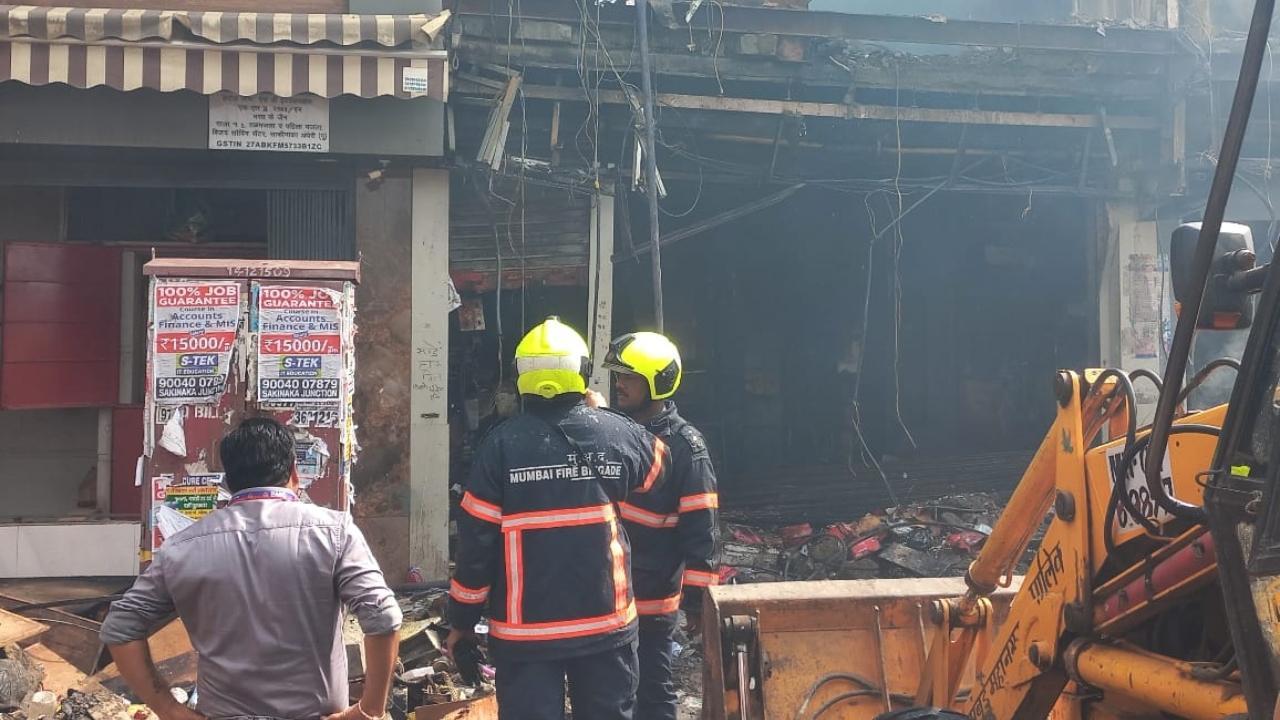 IN PHOTOS: Two killed in hardware shop fire in Andheri's Sakinaka area