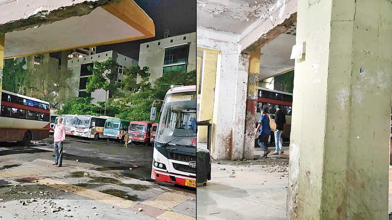 Chunks fall from MSRTC’s Mumbai Central depot ceiling, nobody hurt