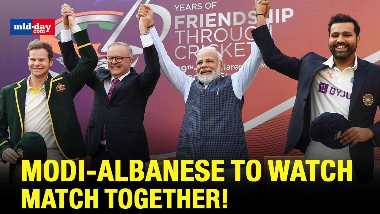 PM Modi-Australian PM Arrive At Narendra Modi Stadium For 4th Ind-Aus Test