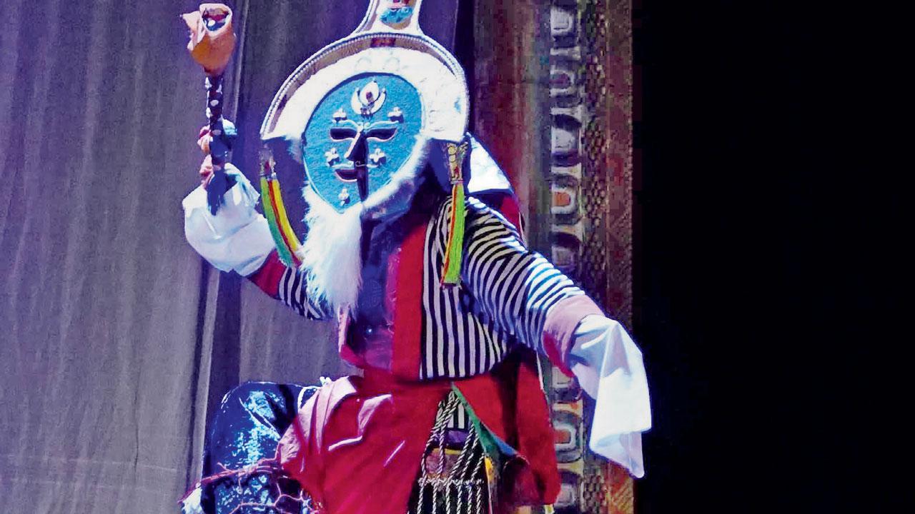 A performer in costume