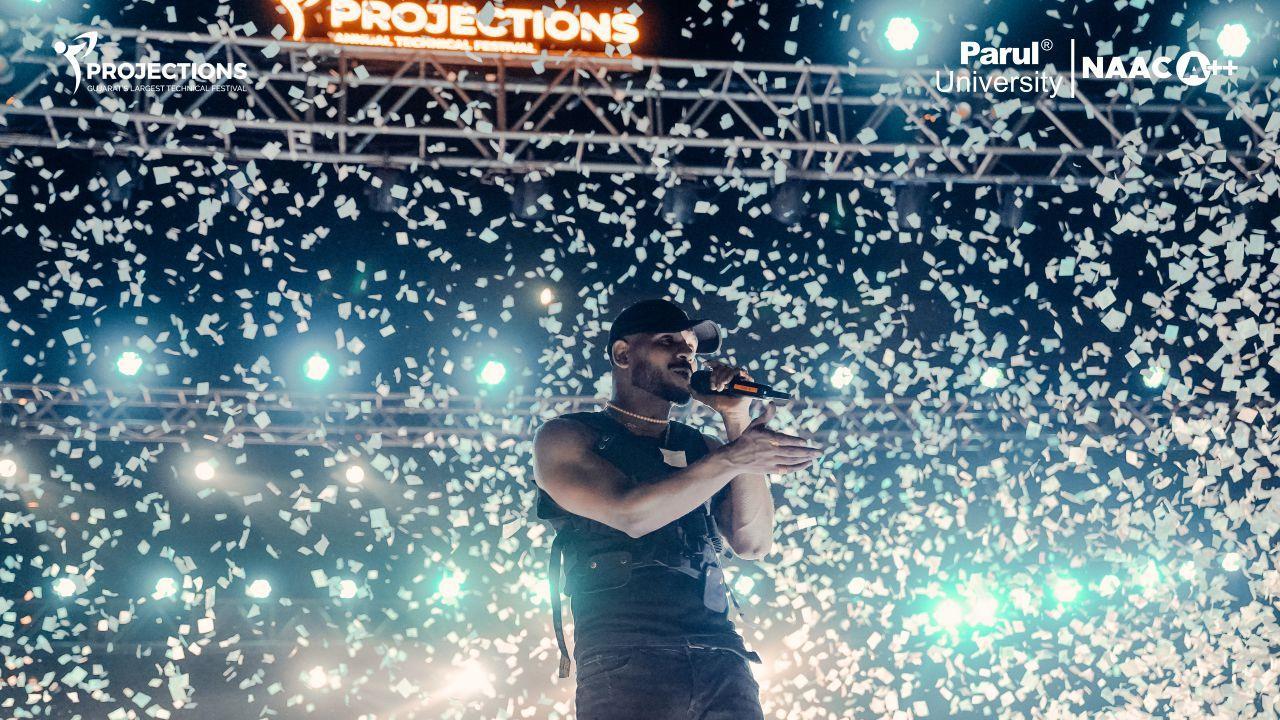 Indian Rapper King Mesmerizes Audience at Parul University's Projections