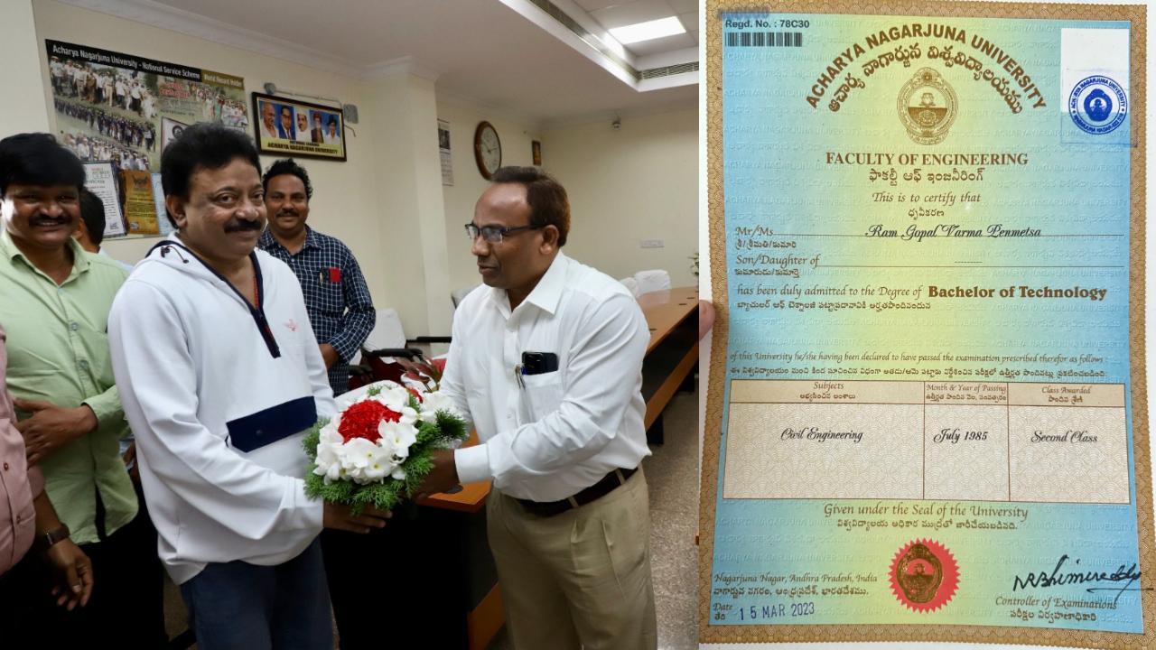 Ram Gopal Varma receives his civil engineering degree after 37 years
