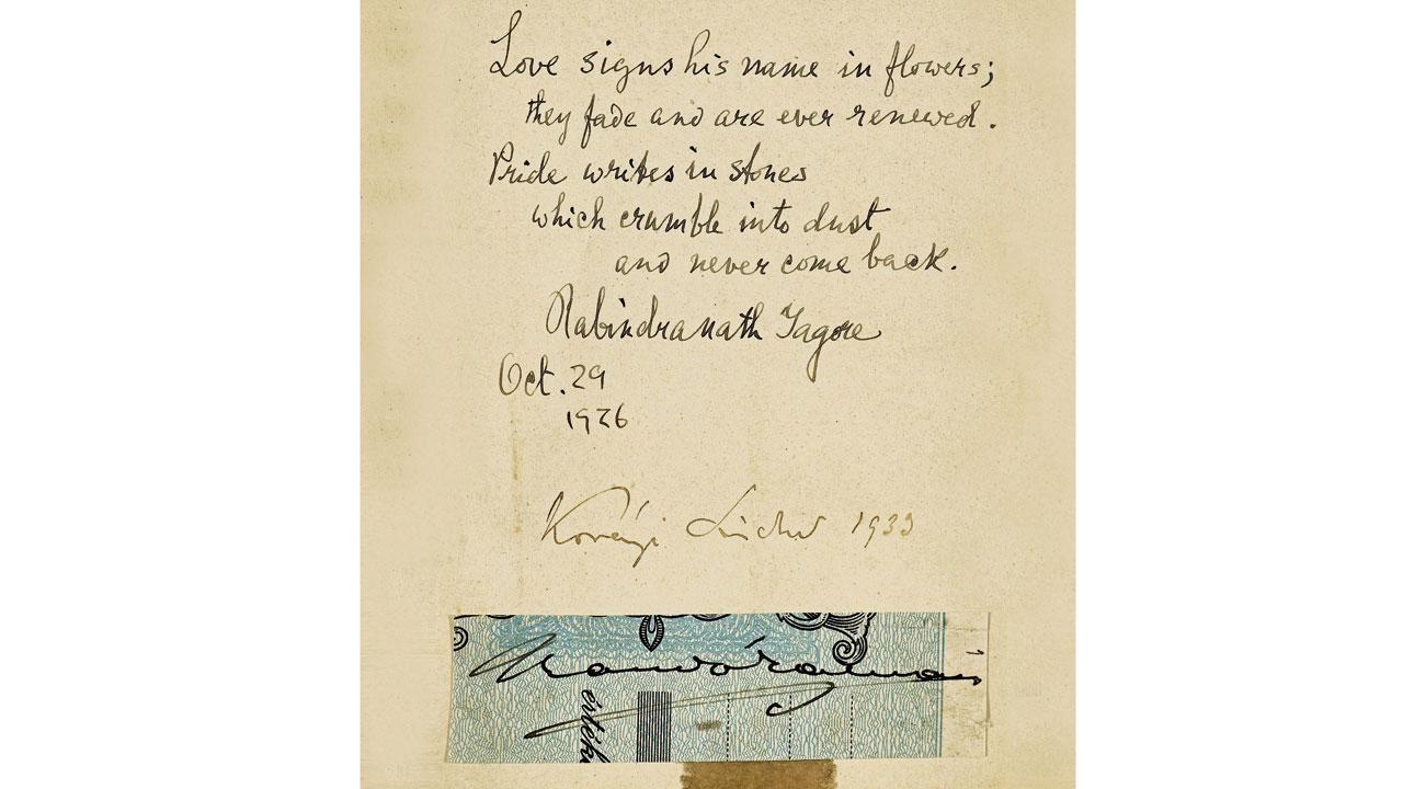 The letter by Tagore. Pic Courtesy/Astaguru Auction House