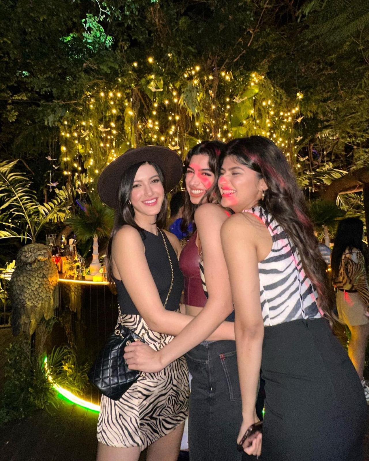 Shanaya, too, shared a picture with Khushi and Anjini. The three girls opted for an urban, chic look for the party
