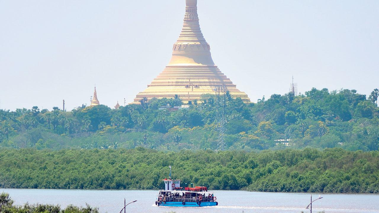 A view of the Global Vipassana Pagoda