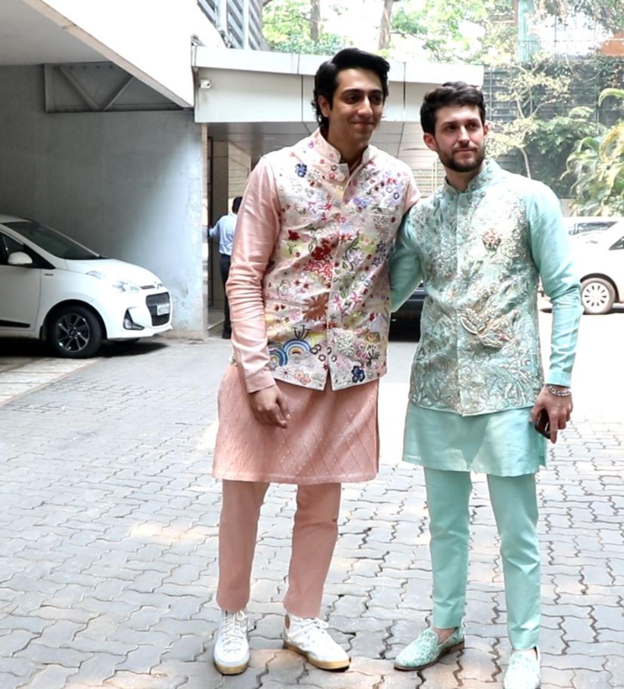 Groom-to-be Ivor McCray twinned with her bride in a matching sherwani. On the other hand, Ananya's cousin Ahaan Panday twinned with her. He was seen in pink tonned ethinc outfit