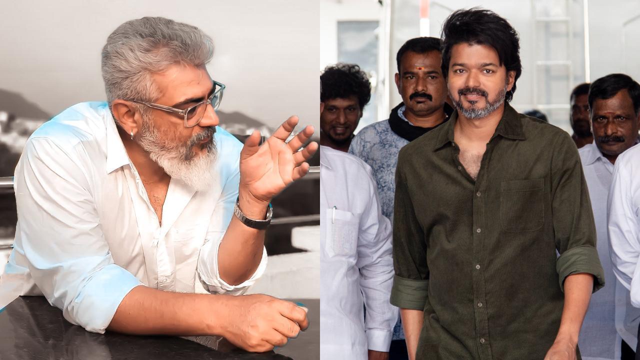 Thalapathy Vijay visits Thala Ajith post demise of the latter's father