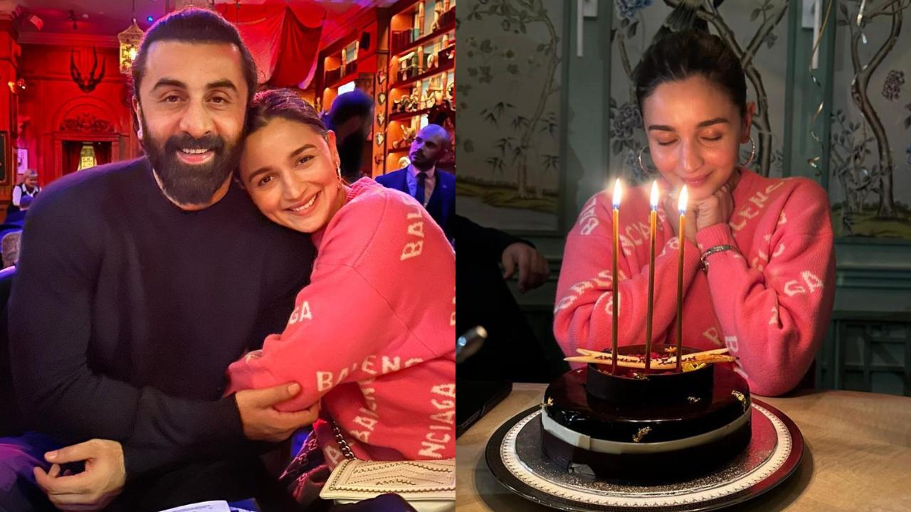 Alia Bhatt cuddles Ranbir Kapoor as she rings into her 30th birthday in London