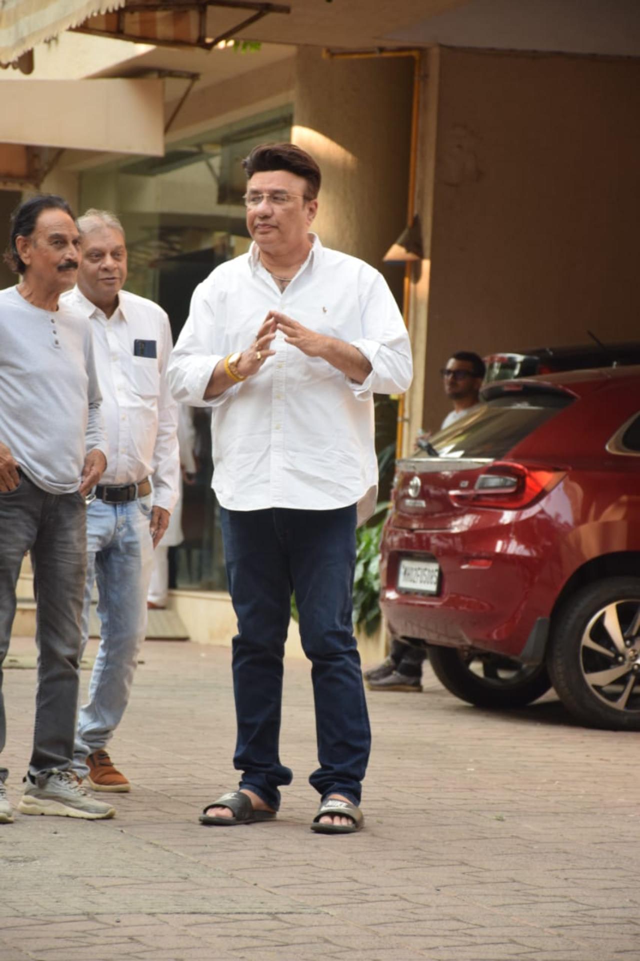 Musician Anu Malik who has given music for several films featuring Kaushik was also seen at his residence